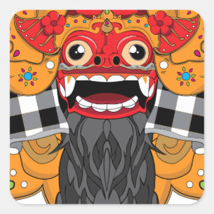 Barong Bali Quadratischer Aufkleber