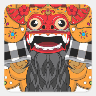 Barong Bali Quadratischer Aufkleber