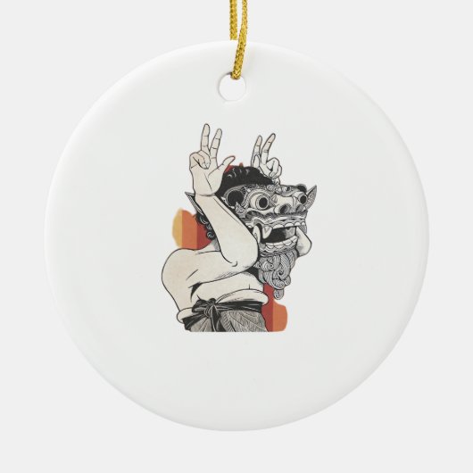 Barong Peekaboo Keramik Ornament (Vorne)