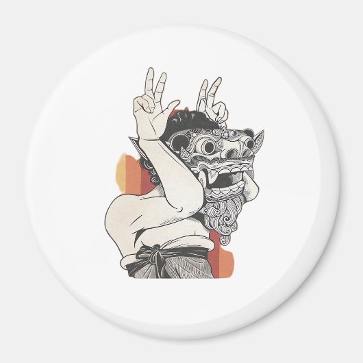 Barong Peekaboo Magnet (Vorne)