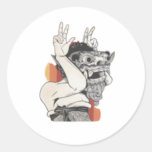 Barong Peekaboo Runder Aufkleber