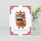 Barongsai Capybara Chinese New Year Karte (Stehend Vorderseite)