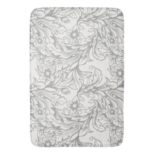 Baroque Acanthus Leaf Gray Badematte (Vorderseite Vertikal)
