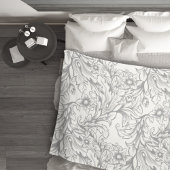 Baroque Acanthus Leaf Gray Fleecedecke