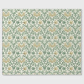 Baroque Acanthus Leaf und Blumenmuster Geschenkpapier (Flach)