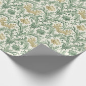 Baroque Acanthus Leaf und Blumenmuster Geschenkpapier (Ecke)