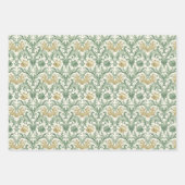 Baroque Acanthus Leaf und Blumenmuster Geschenkpapier Set (Vorderseite)