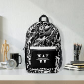 Baroque Acanthus Leaf White Bedruckter Rucksack