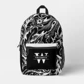 Baroque Acanthus Leaf White Bedruckter Rucksack (Vorderseite)