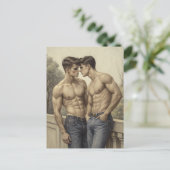 Baroque Affection: A Painterly Romantic Encounter Postkarte (Stehend Vorderseite)