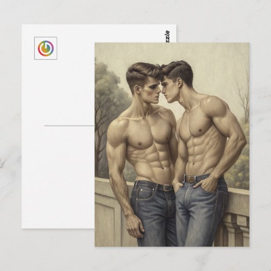 Baroque Affection: A Painterly Romantic Encounter Postkarte (Vorne/Hinten)