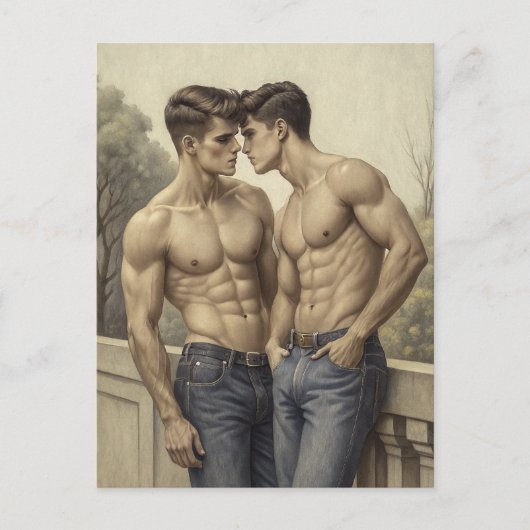 Baroque Affection: A Painterly Romantic Encounter Postkarte (Vorderseite)