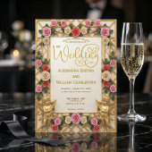 Baroque Angel & Dusty Rose Formal Wedding Einladung