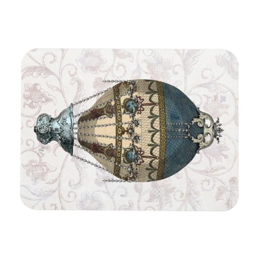 Baroque Balloon Blue & Cream Magnet (Horizontal)