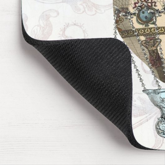 Baroque Balloon Blue & Cream Mousepad (Ecke)