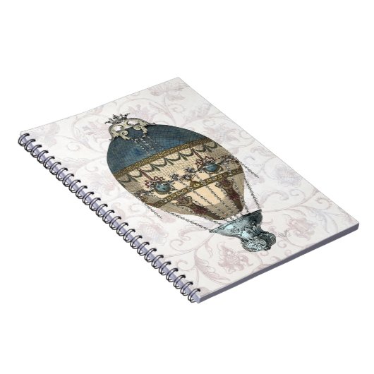Baroque Balloon Blue & Cream Notizblock (Rechte Seite)