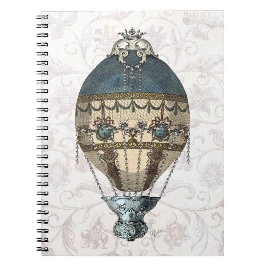 Baroque Balloon Blue & Cream Notizblock (Vorderseite)