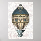 Baroque Balloon Blue & Cream Poster (Vorne)