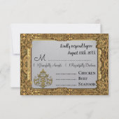 Baroque Barnetcue Formal Beautiful RSVP Card Karte (Rückseite)