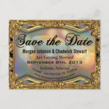 Baroque Barnetcue Formales Save the Date Postkarte