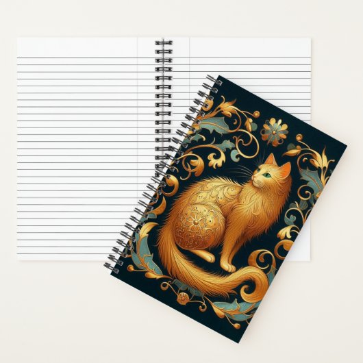 Baroque Cat Reverie Notizblock (Innen)