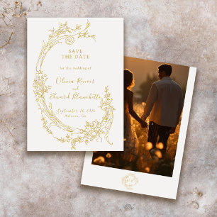 Baroque Chinoiserie Vintages Gold Wedding Foto Save The Date