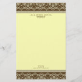 Baroque Damask Designer Geschichten: Zitrone Briefpapier (Vorderseite)
