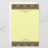 Baroque Damask Designer Geschichten: Zitrone Briefpapier (Vorne/Hinten)