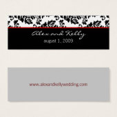 Baroque Damask Wedding Website Business Card (Vorne & Hinten)