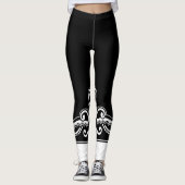 Baroque Dolce Leggings - Schwarz & Weiß Elegante (Vorderseite)
