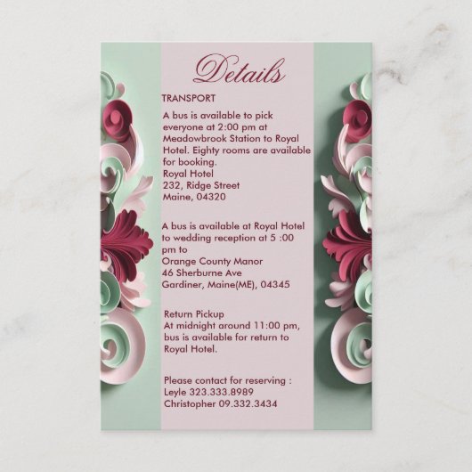 Baroque Elegance Blumenmotive Acanthus Wirbel Begleitkarte (Vorderseite)