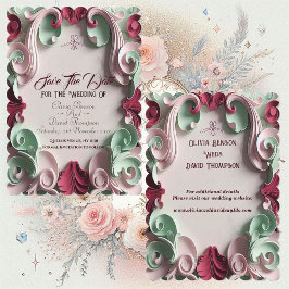 Baroque Elegance Blumenmotive Acanthus Wirbel Save The Date