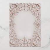 Baroque Elegance Blush Rose Gold Wedding Folieneinladung (Rückseite)