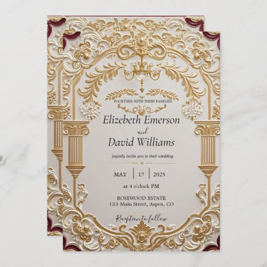 Baroque Elegance Einladung (Vorne/Hinten)