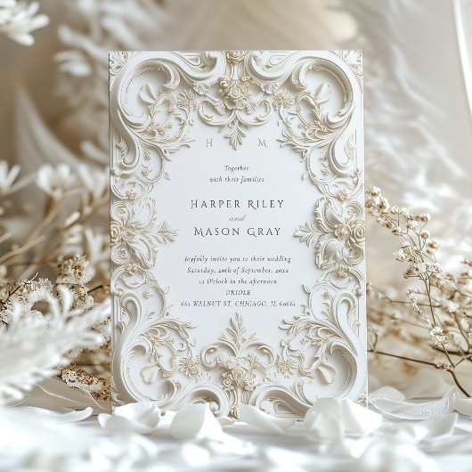 Baroque Elegance Einladung zum Hochzeitsrahmen