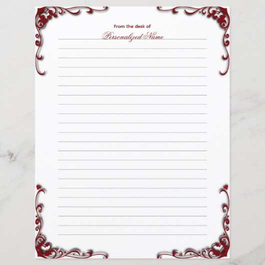 Baroque Elegance Lined Paper Sheet (Vorderseite)