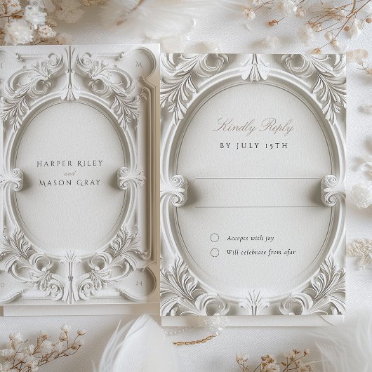 Baroque Elegance Wedding RSVP Card Einladung