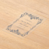 Baroque Elegant Frame Wedding Acrylic Invitation Acryleinladungen (Ablage )