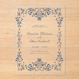 Baroque Elegant Frame Wedding Acrylic Invitation Acryleinladungen