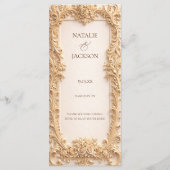 Baroque Elegant Gold Floral Wedding Menu Menükarte (Rückseite)