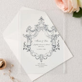 Baroque Elegant Ornament, Wedding All In One Einladung