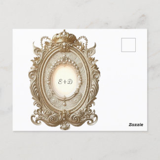 Baroque Elegante Hochzeit Einladung Postkarte