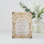 Baroque Elegante Hochzeit Einladung Postkarte (Stehend Vorderseite)