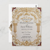 Baroque Elegante Hochzeit Einladung Postkarte (Vorne/Hinten)