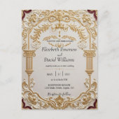 Baroque Elegante Hochzeit Einladung Postkarte (Vorderseite)