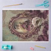 Baroque Elegante Lady Bouffant Dress Porträt Kunst Seidenpapier (Basteln)