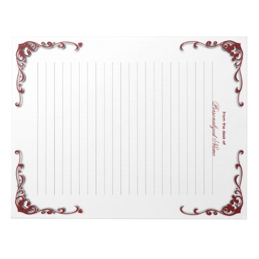 Baroque Elegante Lined Notizblock (Vorderseite)