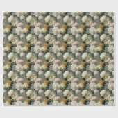 Baroque Elegante Pastel Blume Geschenkpapier (Flach)