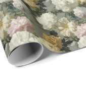 Baroque Elegante Pastel Blume Geschenkpapier (Rolleneckpunkt)