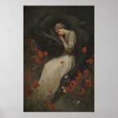 Baroque Fantasy Dragon Print, Gothic Romantic Poster (Vorne)